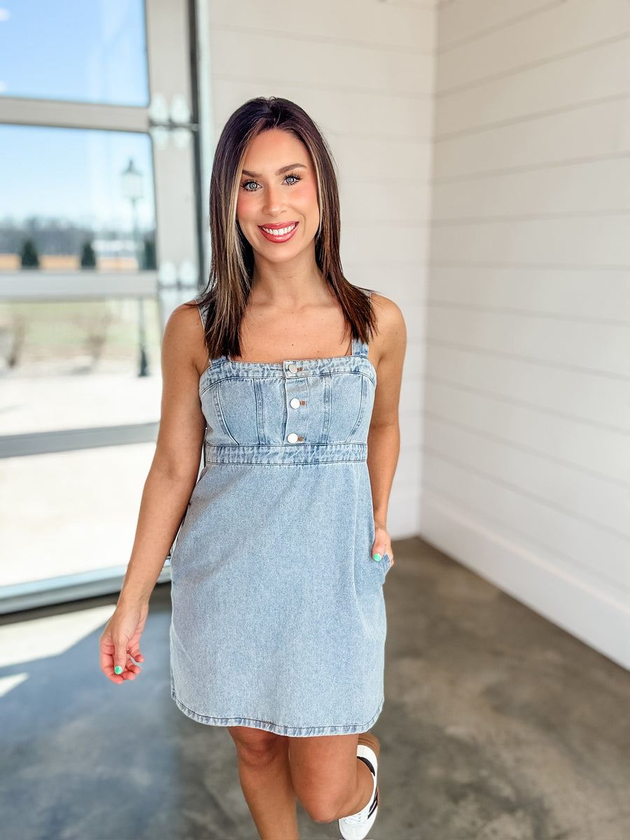 Empire Waist Denim Dress