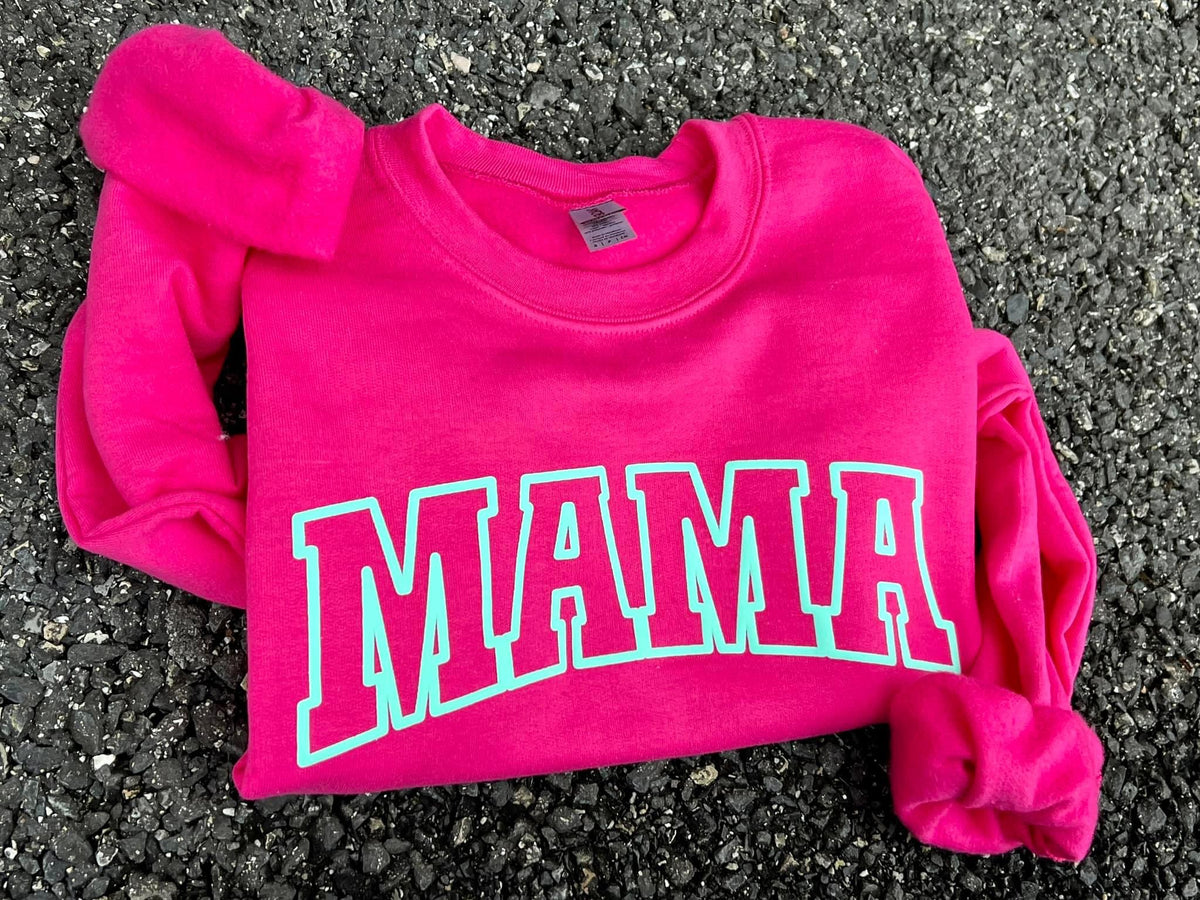 Neon Pink Puff Vinyl Mama/Mini Sweatshirt – Cutie Pie Designs