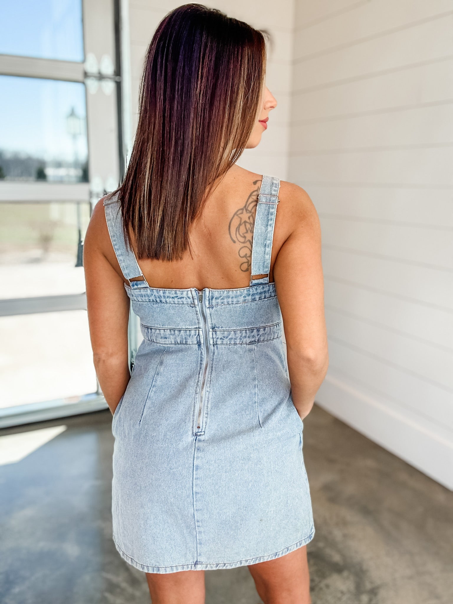 Empire Waist Denim Dress