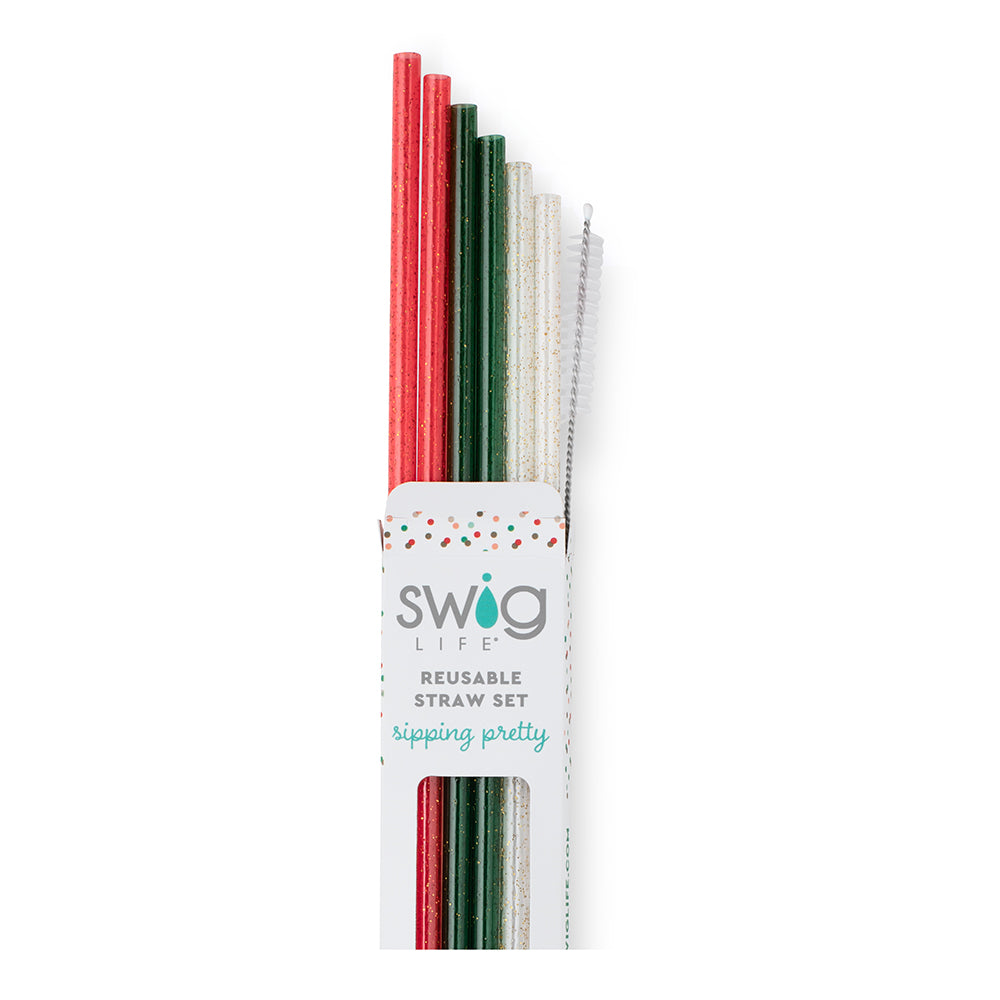 Swig Straw Set- Candy Cane & Snowflake – Calligraphy Creations In KY